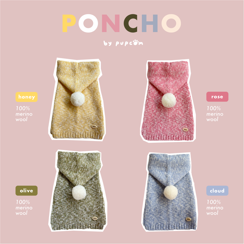 Pupcom Poncho Merino Wool Pet Hoodie